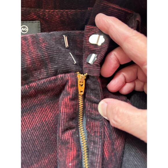 AG Adriano Goldschmied The Elvie Corduroy Red Plaid High Rise Crop Trouser 27 - Picture 10 of 12